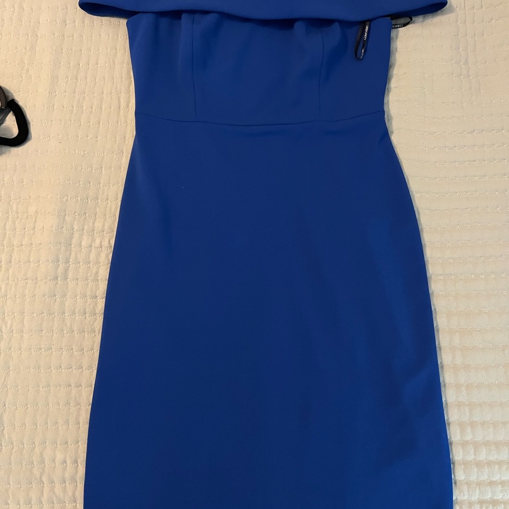 Calvin Klein Strapless Royal Blue Dress